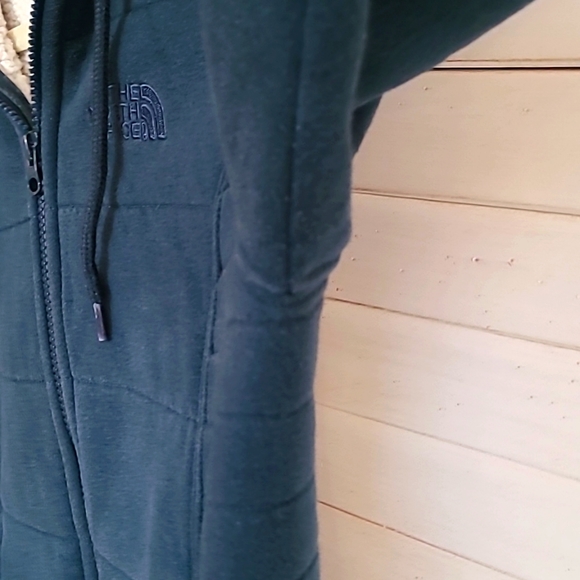 NorthFace Deep teal blue fleece lined zip front hoodie - Picture 9 of 11